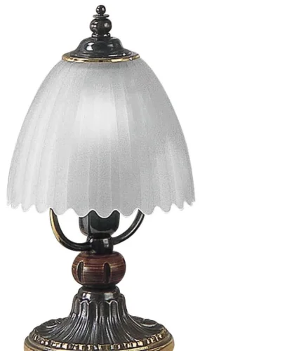 Настольная лампа P 3510 Reccagni Angelo белая 1 лампа, основание бронзовое коричневое латунь дерево металл в стиле классический  фото 2